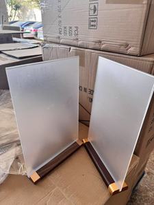 Support d'affichage en acrylique avec logo personnalisé, base en bois, porte-panneau, cadre de menu transparent pour restaurant, bureau, promotion en magasin - Product Image 5