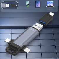 USB Flash Drive sidik jari 3-in-1, desain baru Logo kustom kecepatan tinggi 64GB 128GB 256GB USB 3.1 GB