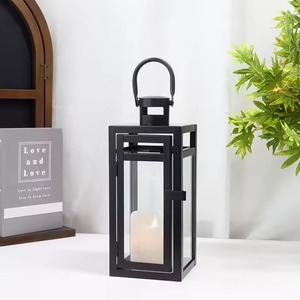 <b>Brass</b> <b>Lantern</b> Candle Holder Flameless Home Decoration Square Metal <b>Lantern</b> for Indoor Outdoor Use - Product Image 4