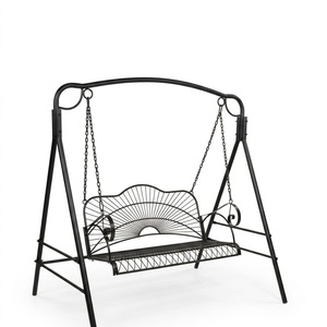 Chaise suspendue de jardin en fer forgé galvanisé à chaud, résistante à la rouille, de style victorien, pour 2 personnes - Product Image 1