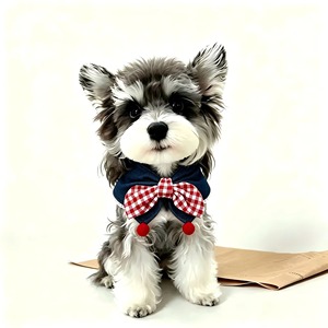 Pet Collar Bib Red <b>Bow</b> Lace Trim Pom Pom Snap Buttons Daily Wear Outdoor Walk Birt Snap Buttons Daily Wear Outdoor Walk - Product Image 1