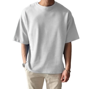 New Style Men's Oversized O-Neck Short Sleeve <b>T</b>-<b>Shirt</b> Lightweight 100% Cotton Custom Logo High Quality Eco-Friendly Breathable - Product Image 2