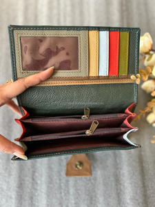 กระเป๋าคลัทช์หนังรีไซเคิลแฮนด์เมดแท้ของผู้หญิง,กระเป๋าสตางค์มีหูจับสีเยอะทันสมัยกระเป๋าใส่บัตรเอทีเอ็ม - Product Image 6