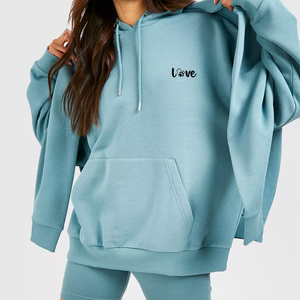 Conjunto de Sudadera con Capucha y Pantalones Cortos de 3 Piezas para Mujer, Talla Grande, Bordado, Color Sólido, Nuevo, de Alta Calidad - Product Image 2