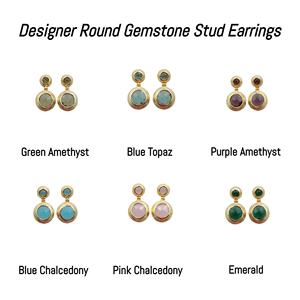 Natural <b>Emerald</b> Gemstone Dangle <b>Earrings</b> Gold Plated Handmade Green Classic Hydro Treated Jewelry Anniversary - Product Image 2