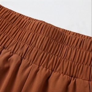 Shorts à volants pour femmes, taille élastique, couleur unie, coupe trapèze, tenue décontractée d'été - Product Image 4