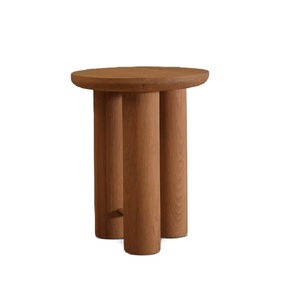 Modern <b>Wooden</b> Coffee <b>Table</b> <b>Round</b> Top Midcentury Design Handmade Solid Wood Living Room Furniture Accent Side <b>Table</b> - Product Image 2