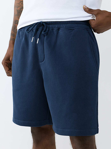 Shorts Bermuda en Coton Uni pour Homme avec Cordon de Serrage, Taille Mi-Haute, Poches, Respirant, Style Tricoté - Product Image 3