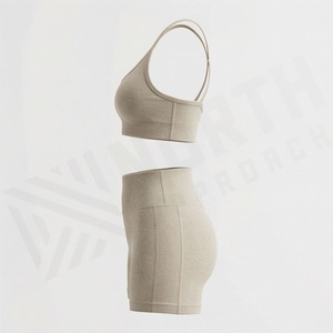 Ensemble de vêtements de sport de qualité supérieure pour femmes, vêtements de fitness personnalisés, shorts taille haute, soutien-gorge, vêtements de yoga, tenue de sport - Product Image 3