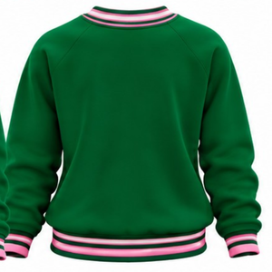 <b>Green</b> <b>Women</b> Sisterhood Crewneck Pullover Pink Graphic Letter Design Knitted Rib Cuffs Long Sleeve Casual Custom Fashion - Product Image 2