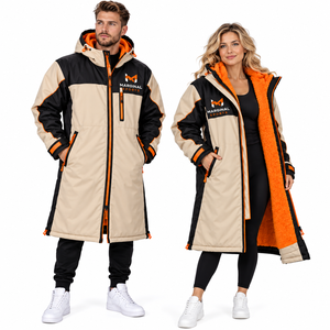 Custom Outdoor Swim Changing Parka Warm Water Repellent Surf <b>Coat</b> Hooded Camping Dry Robe for Swimming Beach & Cold Weather - Product Image 5