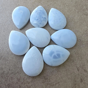 Natural Blue Opal Cabochon Teardrop Shape Calibrated Flat Back Gemstone, for Jewelry All Sizes Available - Product Image 5
