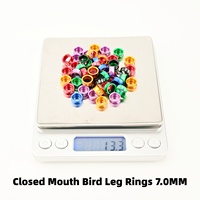 Bagues d'identification multicolores en aluminium à bouche fermée pour oiseaux, pour perroquets Golden Sun Monk (7,0 mm, 50 pièces)