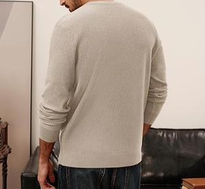 Mens Crewneck Sweatshirts Regular Fit Lightweight Knit Pullover 100% Cotton <b>Winter</b> Digital Printing for Casual - Product Image 6