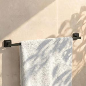 Toallero de Pared de 80 cm, Acero Inoxidable Negro, Minimalista, Fijo para Baño - Product Image 1