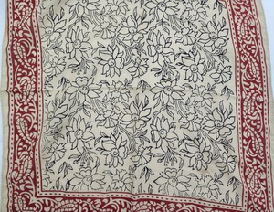 Bandana en coton biologique à imprimé floral, foulard léger pour l'été, imprimé indien au bloc, pour cheveux - Product Image 4