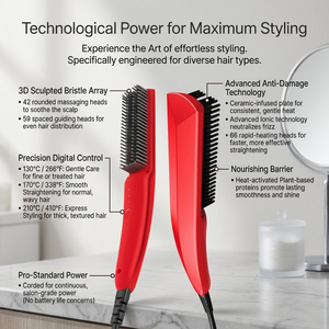 Lisseur à <span class=keywords><strong>barbe</strong></span> SAVANI <span class=keywords><strong>pour</strong></span> hommes <span class=keywords><strong>brosse</strong></span> à <span class=keywords><strong>barbe</strong></span> <span class=keywords><strong>chauffante</strong></span> originale caractéristique anti-brûlure peigne à cheveux <span class=keywords><strong>pour</strong></span> barbes courtes à moyennes - Product Image 4
