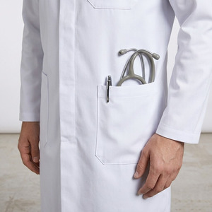 Bata de Laboratorio Médica Unisex de Longitud Completa – Uniforme de Hospital de Poliéster y Algodón, Corte Regular, Bata de Doctor - Product Image 4