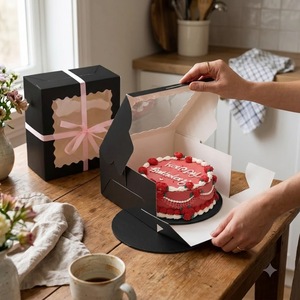 Boîte à gâteau en carton verni recyclable auto-élevable du Vietnam, emballage personnalisé pour boulangerie, best-seller - Product Image 2