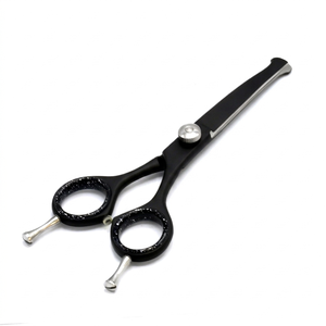Ciseaux professionnels pour la coupe de cheveux, avec sonde nasale, couleur noire, 6 pouces, en acier inoxydable courbé - Product Image 2