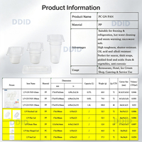 Conteneur alimentaire en plastique 1/9 GN pour hôtel, restaurant, cuisine commerciale, avec couvercles, boîtes en plastique Gastronorm
