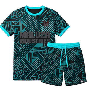 Ensemble d'uniformes de football personnalisables par sublimation, toucher doux, séchage rapide, maillot de football durable, vêtements d'équipe pour tournoi - Product Image 1