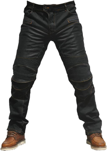 <b>Men</b> Motorcycle <b>Jeans</b> With Knee Pads Protective Riding Pants Black Windproof All Seasons <b>Biker</b> Wear - Product Image 3