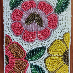 Handmade Floral Beaded Jewelry <b>Box</b> Pink Fabric <b>Storage</b> Case with Velvet Lining for Jewelry Organizers - Product Image 6