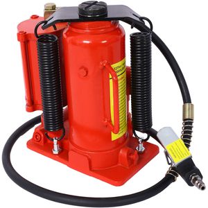Martinetto idraulico pneumatico a bottiglia da 12 tonnellate/24000 libbre con intervallo di sollevamento di 9,8-19,3 pollici, interamente saldato, con maniglia manuale e pompa ad aria per auto - Product Image 2