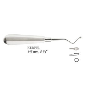 Cureta dental Kerpel de acero inoxidable manual con mango hueco izquierdo y derecho, punta cóncava de 2 mm, 145 mm, para ortodoncia - Product Image 3