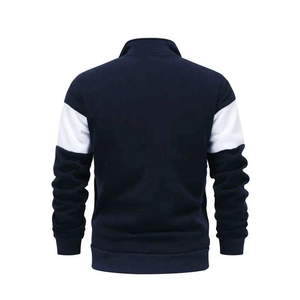Ensemble de survêtement à capuche imprimé color block pour homme, manches longues, fermeture éclair, décontracté, respirant, 100 % coton, vêtement d'hiver, coupe classique - Product Image 2