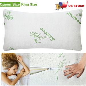 2 Cuscini Queen Size in Memory Foam di Bambù, Ipoallergenici, con Imbottitura in Fibra, Lavabili, per Supporto Testa e Collo, Cuscino Sfilacciato per Dormire - Product Image 2