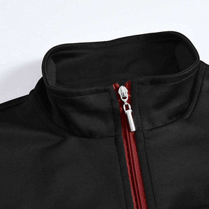 Conjunto Deportivo para Hombre, Color Negro y Rojo, con Bloques de Color, Sudadera con Capucha y Cremallera, Manga Larga, Corte Regular, Transpirable, Ecológico, para Invierno - Product Image 4