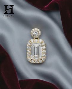 Luxury <b>Emerald</b> Cut Diamond <b>Pendant</b>, 14K/18K Gold Halo Setting Fine Jewelry by Heerak Diamonds - Product Image 3
