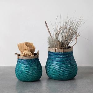 Cesta de Bambú Azul Turquesa, Organizador de Cocina, Contenedores de Almacenamiento, Caja Tejida para Alimentos, Organizadores para el Hogar y Jardín, Artículos Decorativos para el Hogar - Product Image 2