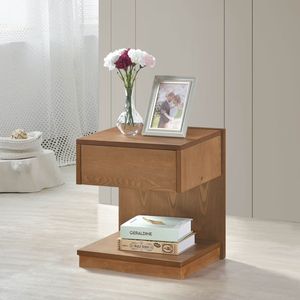 Tavolino Moderno in Legno Marrone con Cassetto, Ripiano Aperto e Porta USB, Mobile Consolle per Casa - Product Image 1