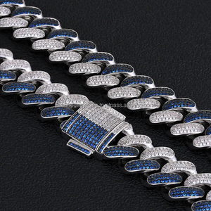 VVS เพชร14มม. ไมอามี่เชื่อมโยงกับ VVS เพชร925เงินสีขาวชุบทองคิวบาสร้อยคอเชื่อมโยงสำหรับหมั้น - Product Image 5