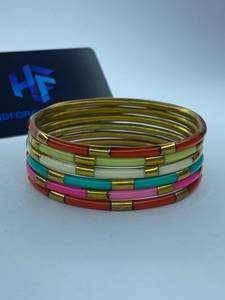 Premium Customized <b>Resin</b> Brass Fashion Bangles for Women Ethnic Party Jewelry-Bulk Supplier Manufacturer - Product Image 1