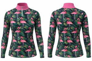 Custom Design Women's Digital Print Quarter-Zip Ski/Snow Base Layer Shirts-Skinny Fit Four-Way Stretch Quick Dry Lightweight - Product Image 6