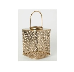 Antique Style Decorative Metal <b>Lantern</b> With <b>Gold</b> Finish For Indoor Outdoor Home Garden Wedding Decoration Lighting - Product Image 1