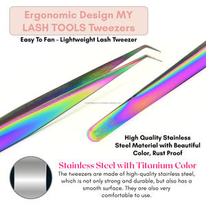 90 Angle fiber tip tweezer lash extension Tweezer Eyelash Extension isolation tweezers with fiber grip lash tools volume Tools - Product Image 5