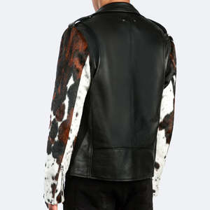 Veste en cuir de vachette pour homme, très tendance, style actuel pour l'hiver. - Product Image 5