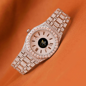 Reloj de Lujo para Hombre con Incrustaciones de Moissanita, Acero Inoxidable, Movimiento de Cuarzo ETA, Esfera de Cristal Analógica, Correa de 20 mm, Cierre Oculto, Ideal para Fiestas - Product Image 4