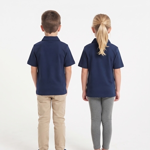 Kids <b>Navy</b> Blue Quarter Zip Polo Shirt Short Sleeve Embroidered Logo Regular Fit Children's Wear Leisure <b>Top</b> - Product Image 6