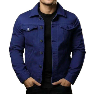 Men's Casual <b>Canvas</b> <b>Jacket</b> Autumn Loose Fit Front Logo Large Size Washed Denim Style Streetwear Fashion OEM Wholesale - Product Image 4