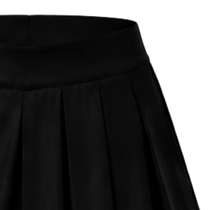 Jupe plissée noire de cheerleading avec bordure rayée jaune et blanche, uniforme de performance athlétique pour femmes et filles, tenue d'équipe - Product Image 4