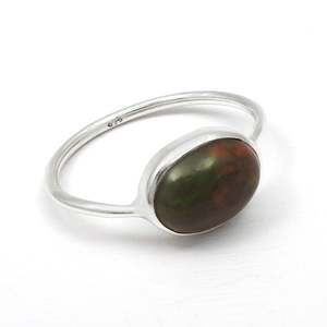 Handmade 925 Sterling Silver <b>Boho</b> <b>Ring</b> Comes With Trendy Oval Shaped Bezel Set Black Opal Gemstone Wedding & Anniversary Gift - Product Image 3