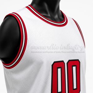 Conjunto de Uniforme de Baloncesto Personalizado Blanco y Rojo, Jersey y Pantalones Cortos de Baloncesto Clásicos de Malla, Ropa de Equipo OEM ODM Marca Privada - Product Image 6