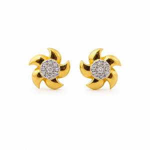 Namivaa Floral <b>Stud</b> <b>Earrings</b> for Women High Polish Bezel Setting Daily Wear Party Wedding Jewelry Gift - Product Image 2