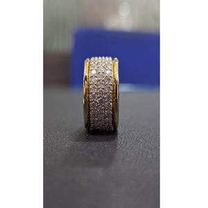 Men's Yellow <b>Gold</b> <b>Cocktail</b> <b>Ring</b> Round Diamond Pave Setting Geometric Luxury Style Everyday Wear - Product Image 4